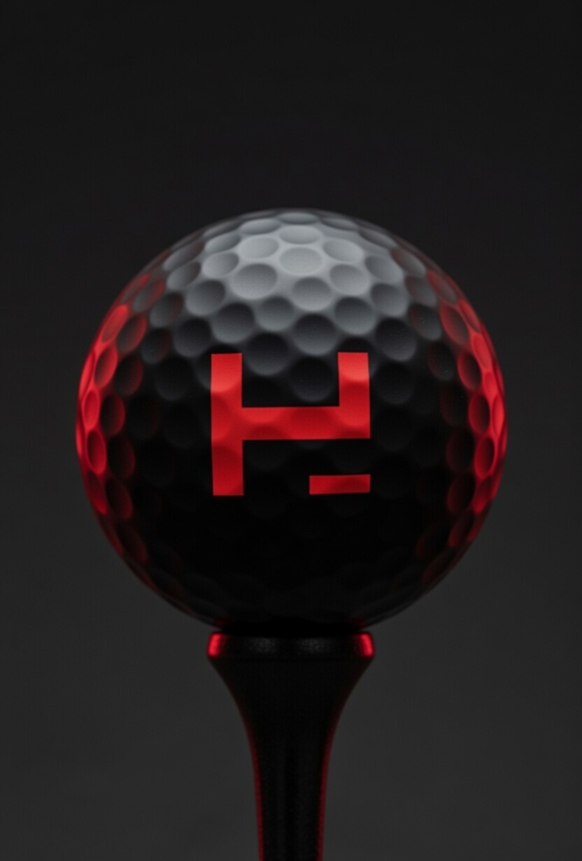 Balle de Golf HelveTee – Édition "Black Onyx" (Finition Mate) – Pack de 6