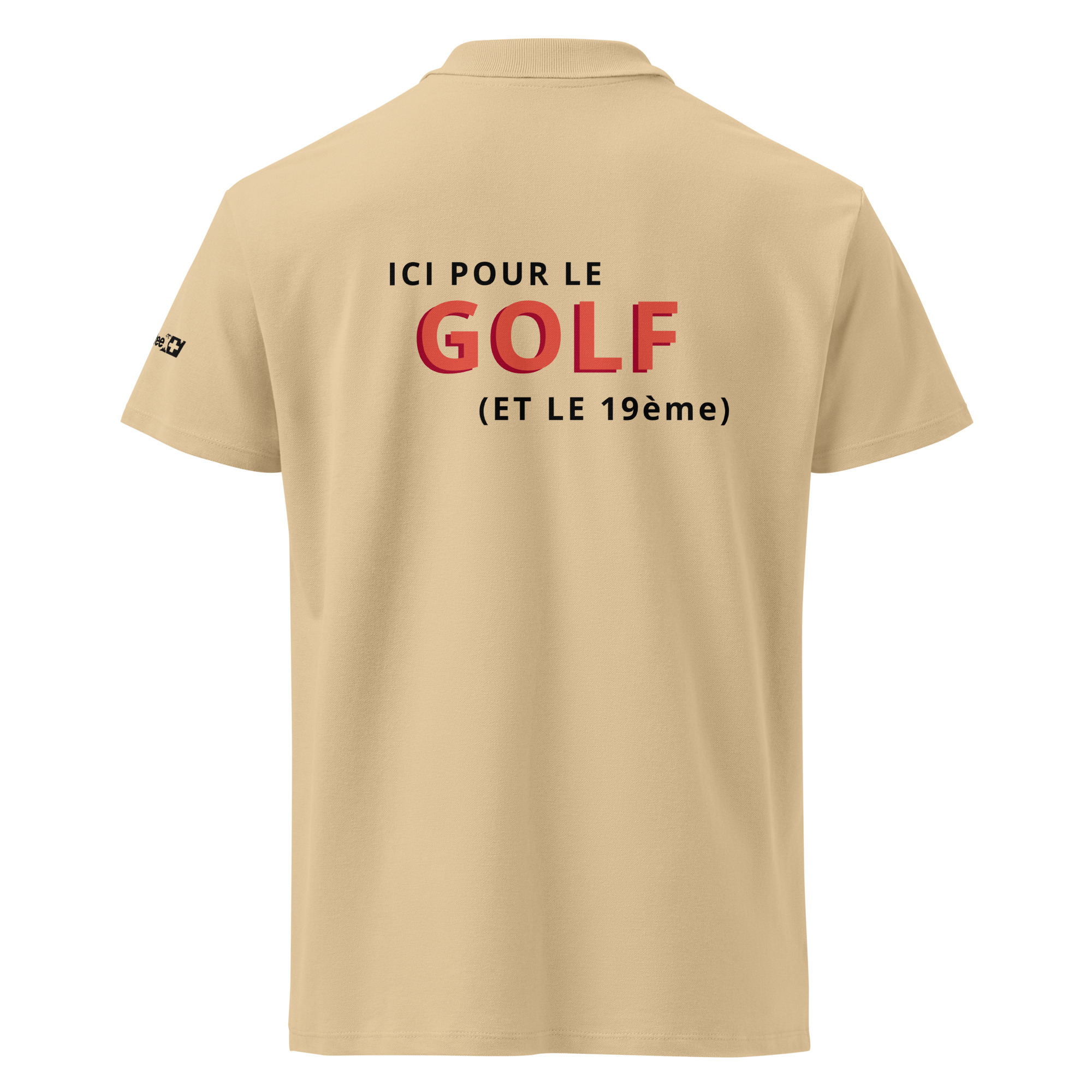 Polo HelveTee – Édition "19ème Trou" (Beige Sable) – Image 3