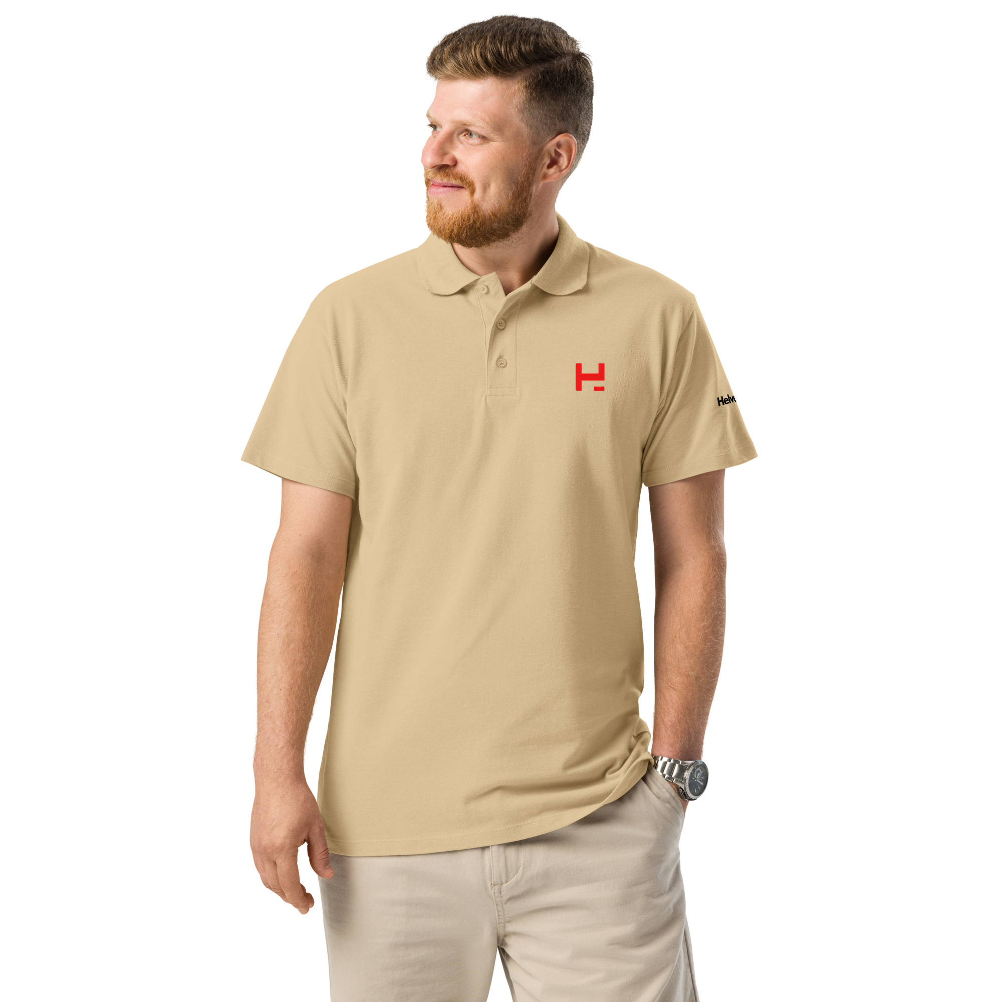 Polo HelveTee – Édition "19ème Trou" (Beige Sable)
